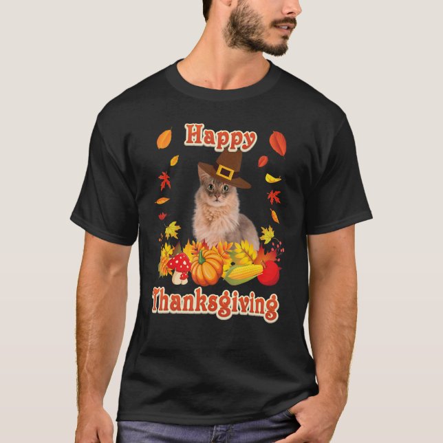 Camiseta Happy Thanksgiving Somali Cat I'm Thankful For My (Frente)