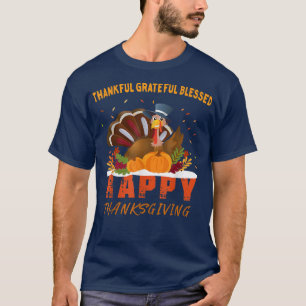 Camiseta Happy Thanksgiving Thankful Grateful Blessed Turke