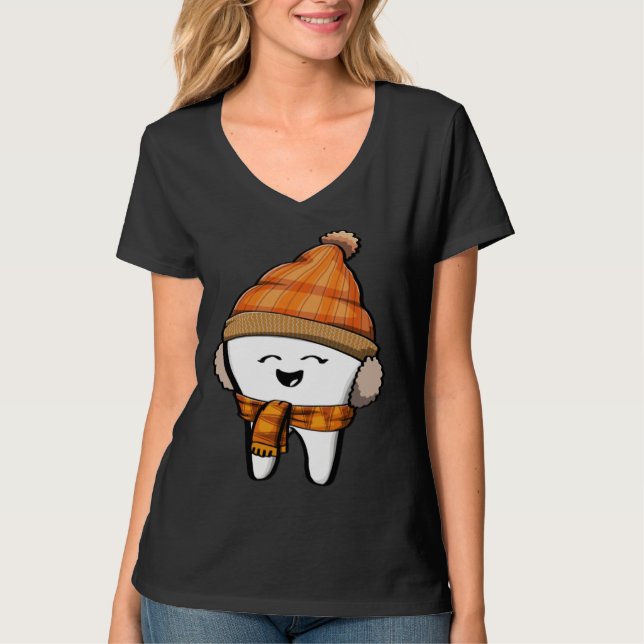 Camiseta Happy Tooth fall Brush Them All Funny Milk Teeth F (Frente)