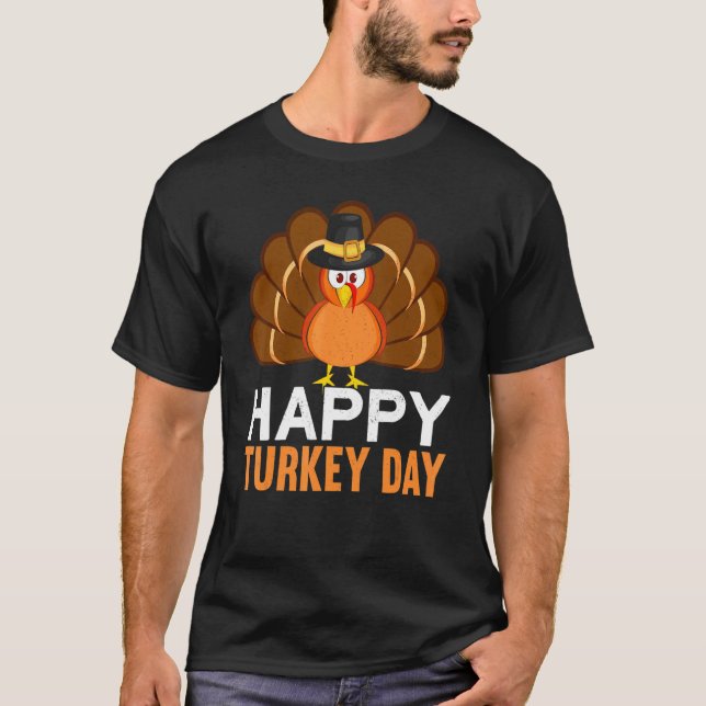 Camiseta Happy Turkey Day Thanks Giving  Thanksgiving (Frente)
