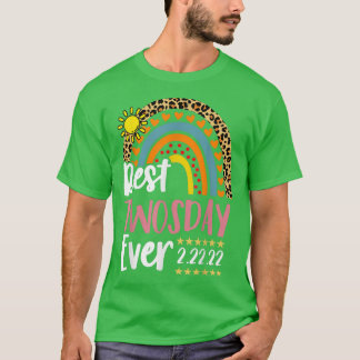 Camiseta Happy Twosday 2022 Pink Leopard Best Twos Day Ever
