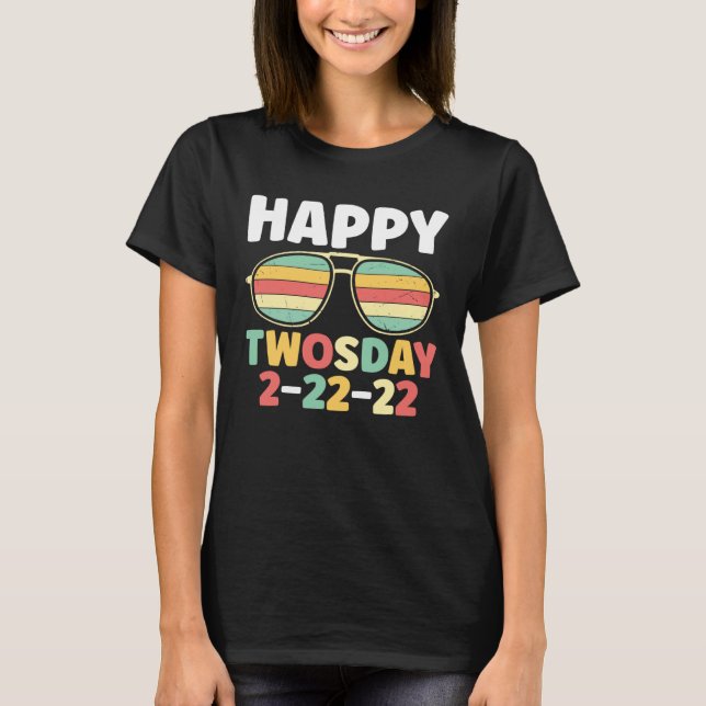 Camiseta Happy Twosday 2 22 22 Teacher Girl Boy Twosday (Frente)