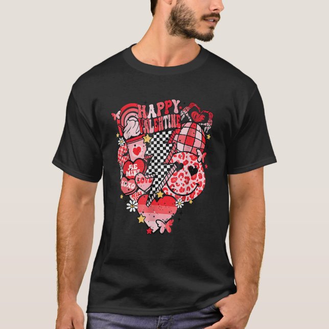 Camiseta Happy Valentine Disco Ball Valentines Vibes Happy  (Frente)