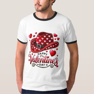 Camiseta Happy Valentine’s Day Cowboy Hat T-Shirt 👕
