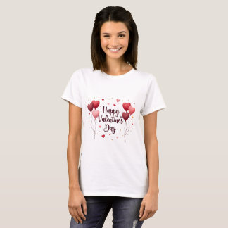 Camiseta Happy Valentine’s Day Elegant Calligraphy T-Shirt