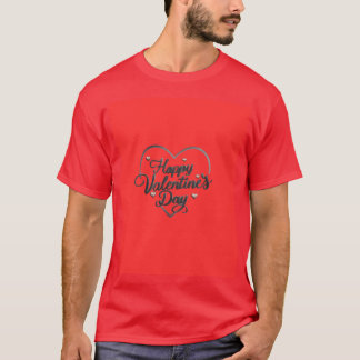 Camiseta Happy Valentine’s Day – Elegant Heart Script Typog