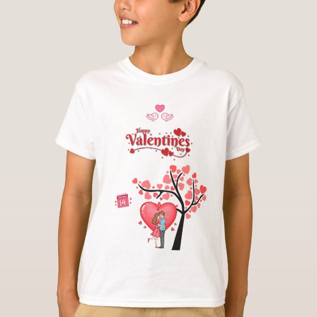 Camiseta Happy Valentine’s Day – Romantic Couple (Frente)