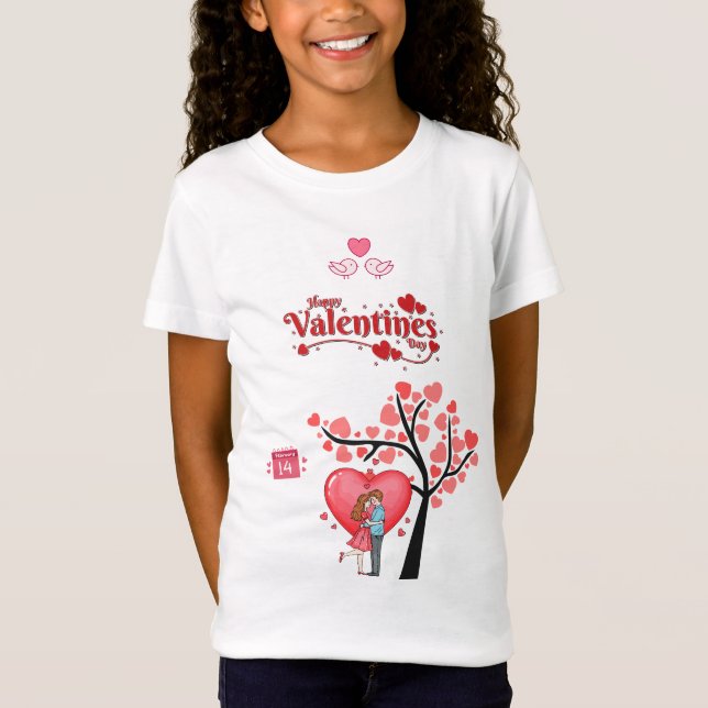 Camiseta Happy Valentine’s Day – Romantic Couple (Frente)