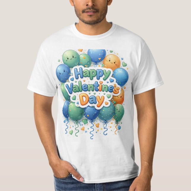 Camiseta Happy Valentine’s Day T-Shirt | Romantic Love Shir (Frente)