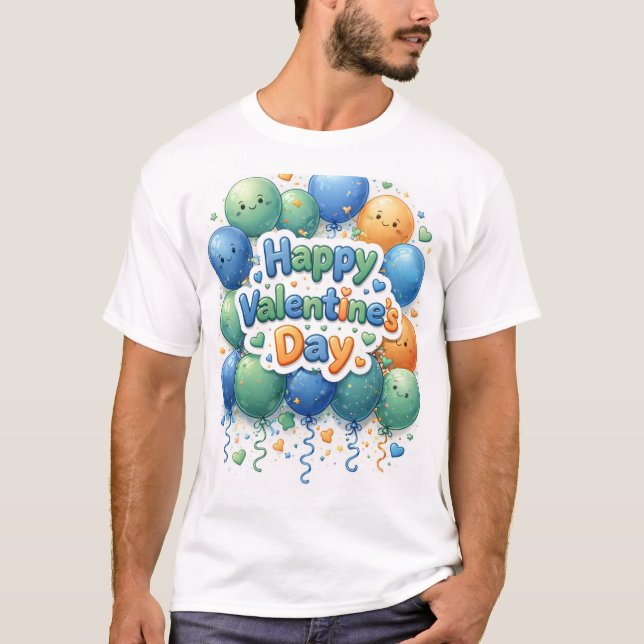 Camiseta Happy Valentine’s Day T-Shirt | Romantic Love Shir (Frente)