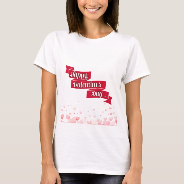 Camiseta “Happy Valentine’s Day” Typography Heart Design ❤️ (Frente)