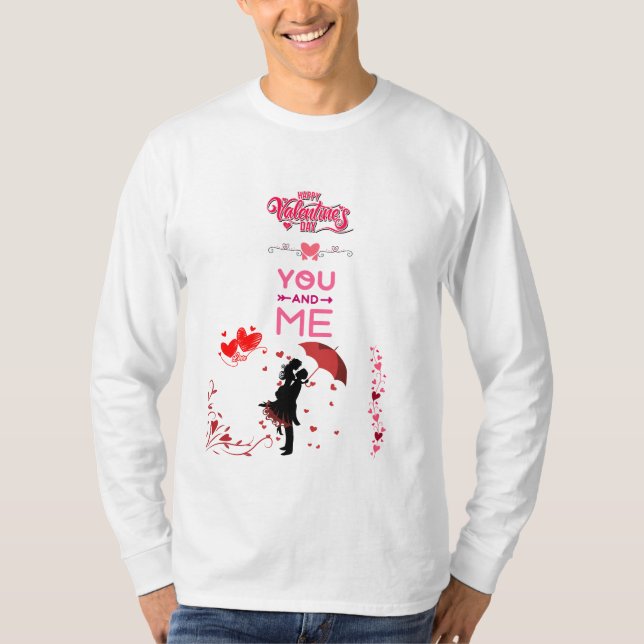 Camiseta Happy Valentine’s Day – You and Me Romantic Love  (Frente)