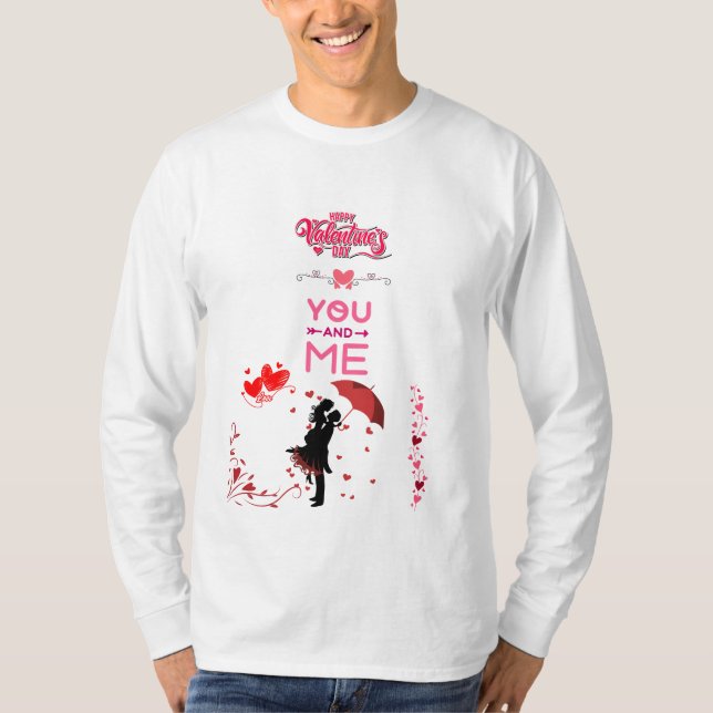 Camiseta Happy Valentine’s Day – You and Me Romantic Love (Frente)
