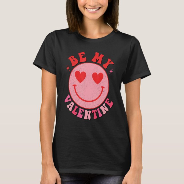 Camiseta Happy Valentine's Day Be My Valentine Hippie Happy (Frente)