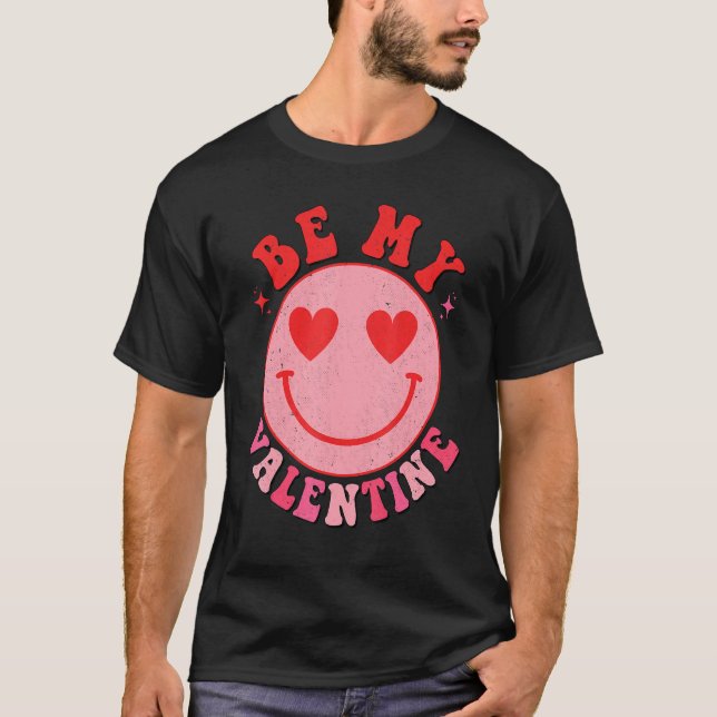 Camiseta Happy Valentine's Day Be My Valentine Hippie Happy (Frente)