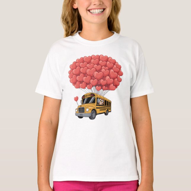 Camiseta Happy Valentine's Day Bus with Owl (Frente)