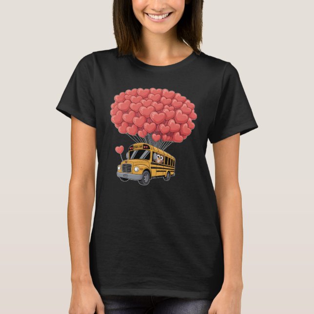 Camiseta Happy Valentine's Day Bus with Owl (Frente)