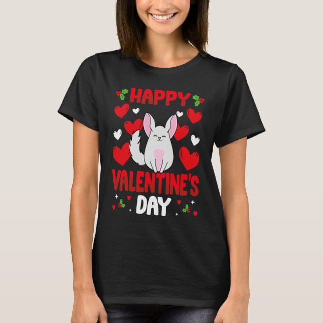 Camiseta Happy Valentines Day Chinchilla Heart Love Animal (Frente)