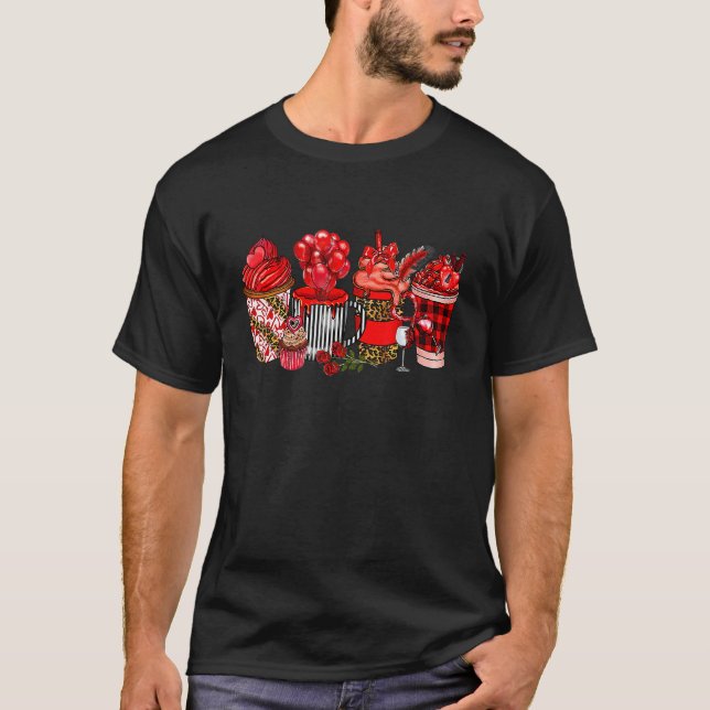 Camiseta Happy Valentine's Day Coffee Drink Matching Couple (Frente)