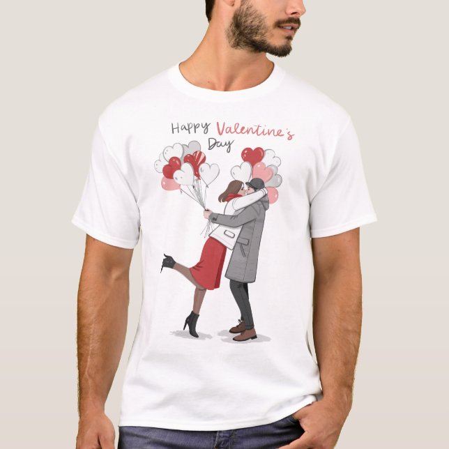 Camiseta Happy valentine's day design  (Frente)