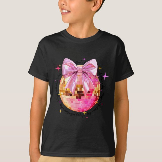 Camiseta Happy Valentine's Day Funny Coquette Disco Ball Gi (Frente)