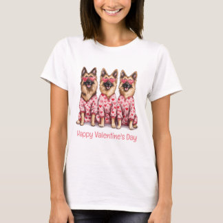 Camiseta Happy Valentines Day German Shepherd Dogs