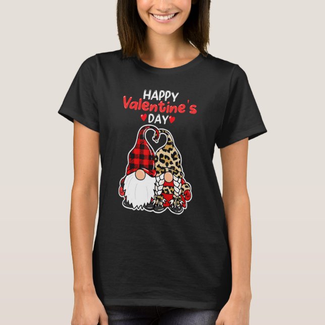 Camiseta Happy Valentines Day Gnomes Couple Valentines Day  (Frente)
