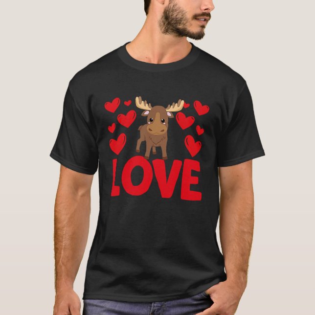 Camiseta Happy Valentine's Day Moose Mom Mothers Day Valent (Frente)