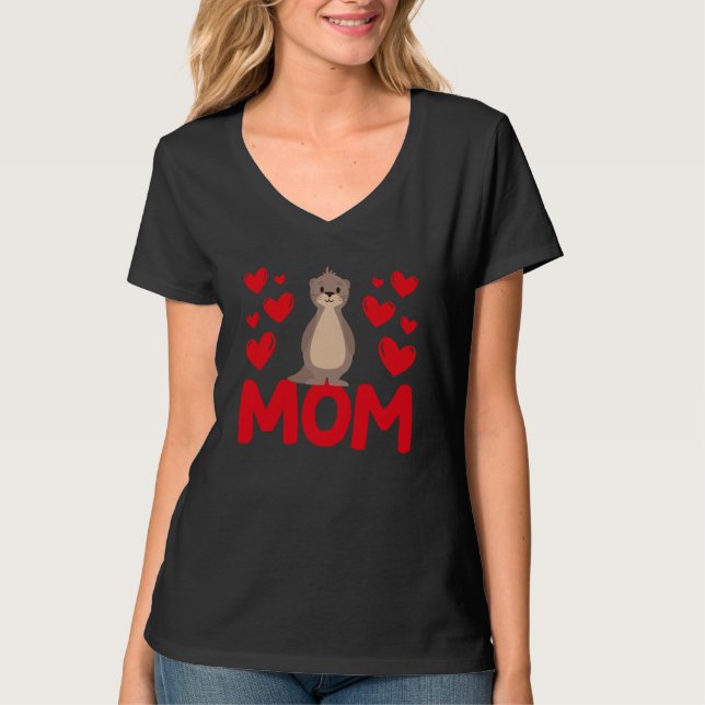 Camiseta Happy Valentine's Day Sea Otter Mom Mothers Day Va (Frente)