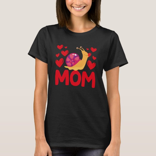 Camiseta Happy Valentine's Day Snail Mom Mothers Day Valent (Frente)