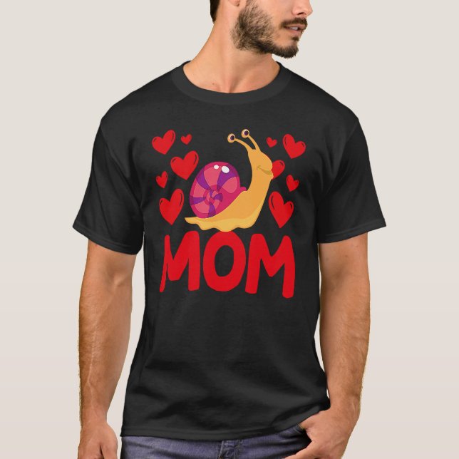 Camiseta Happy Valentine's Day Snail Mom Mothers Day Valent (Frente)