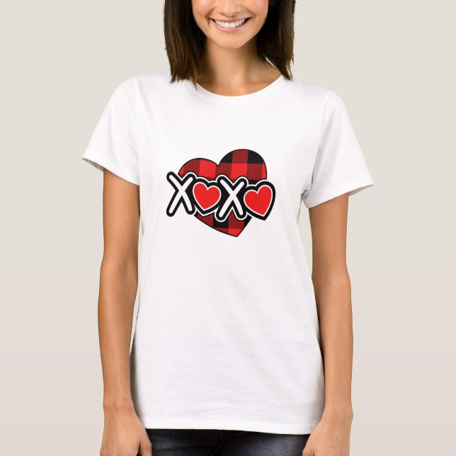 Camiseta Happy valentine's xoxo white &red (Frente)