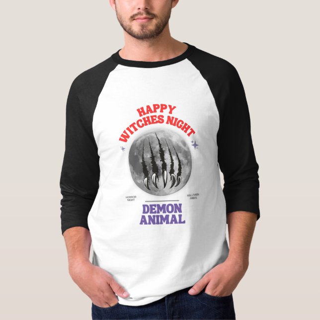Camiseta happy witches night demon animal (Frente)