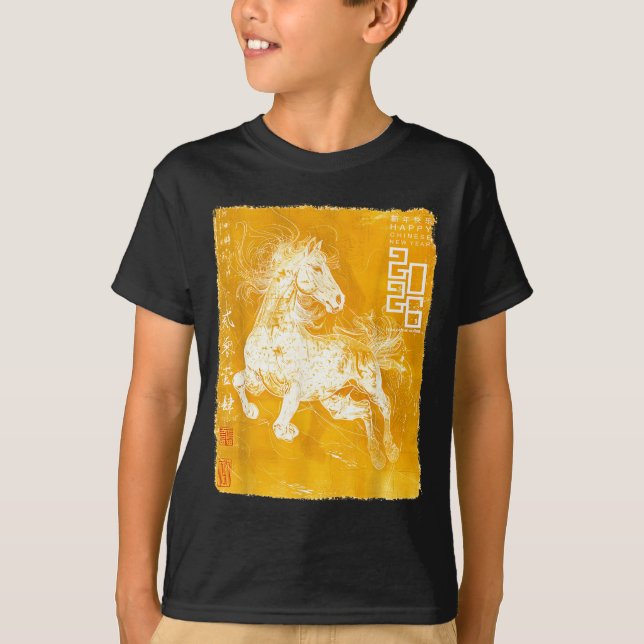 Camiseta Happy Zodiac Horse Chinese Lunar New Year 2026 Sta (Frente)