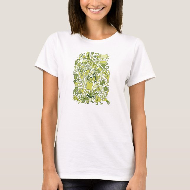 Camiseta HappyAwesome.com "Verde interligado" (Frente)