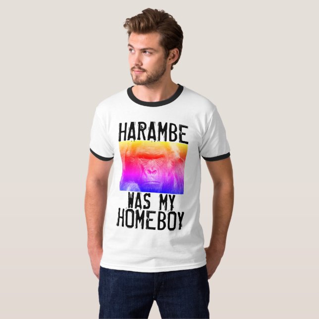 Camiseta HARAMBE ERA MINHA T-shirts FICAR EM CASA (Frente Completa)