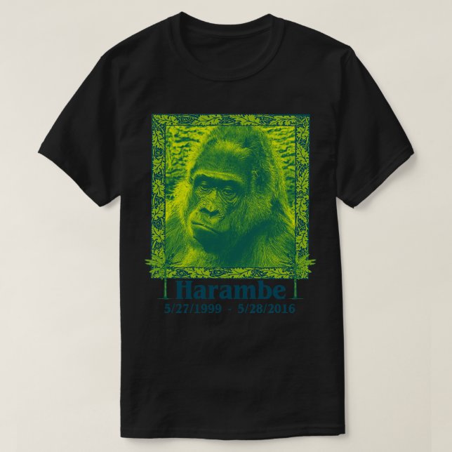 Camiseta Harambe Memorial Restante Em Paz (Frente do Design)