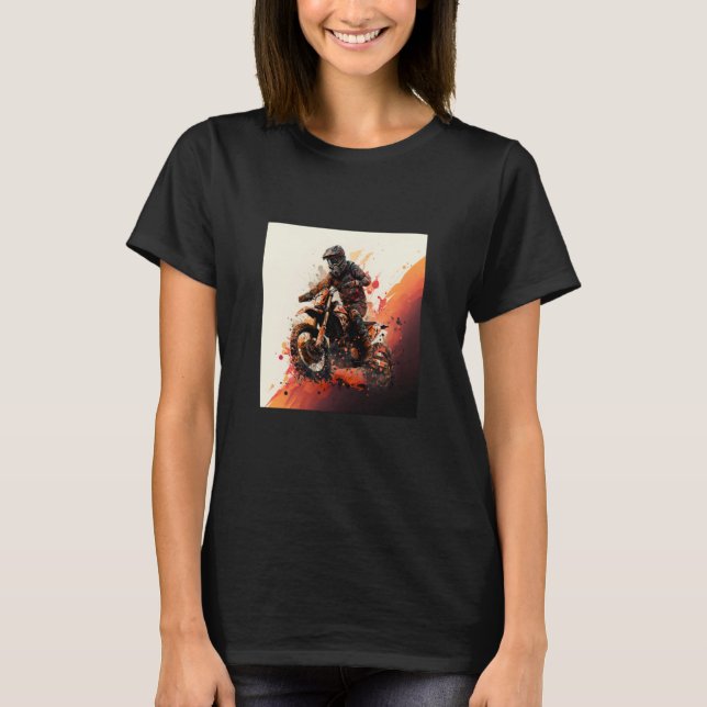 Camiseta Hard motocross rider Offroad action (Frente)