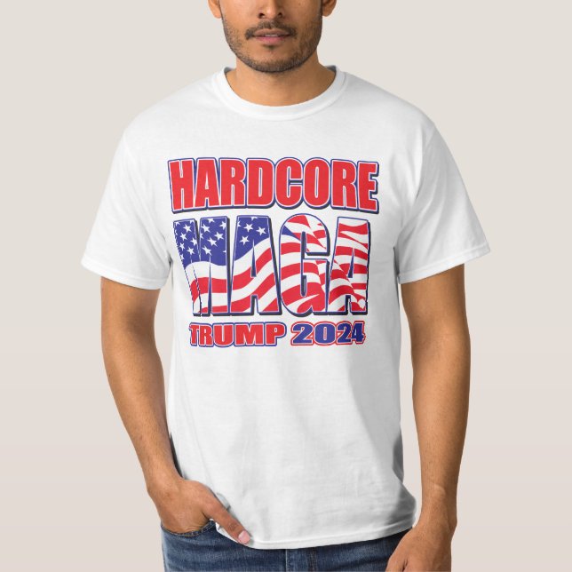 Camiseta Hardcore MAGA Trump 2024 (Frente)