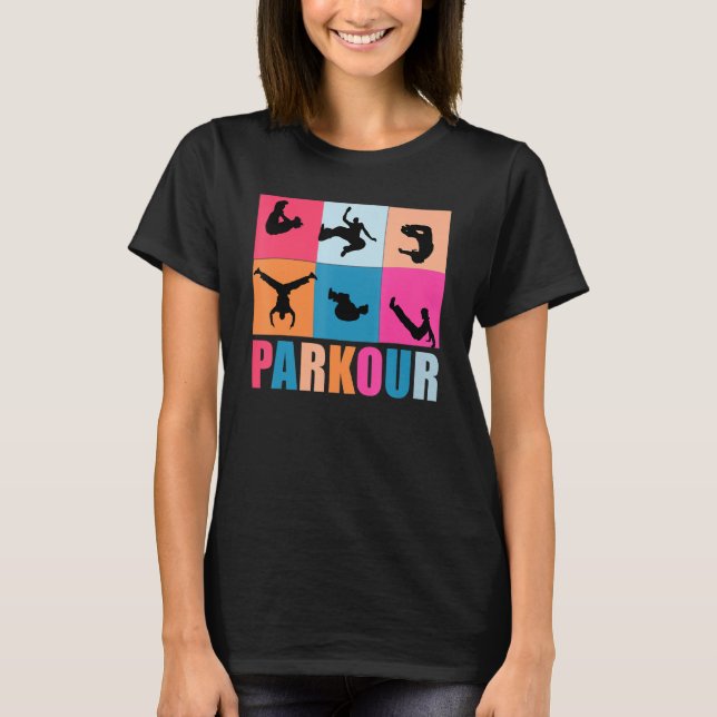 Camiseta Hardcore Parkour Pop Art Silhoutte Team Traceur Sh (Frente)