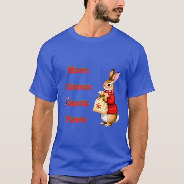 Camiseta Hare Comes Santa Paws T-Shirt (Frente)