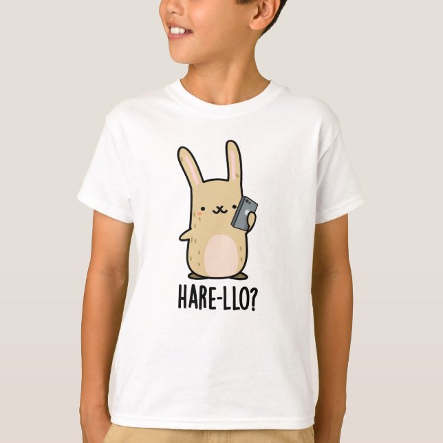 Camiseta Hare Llo Lá Coelho Engraçado Pun (Frente)