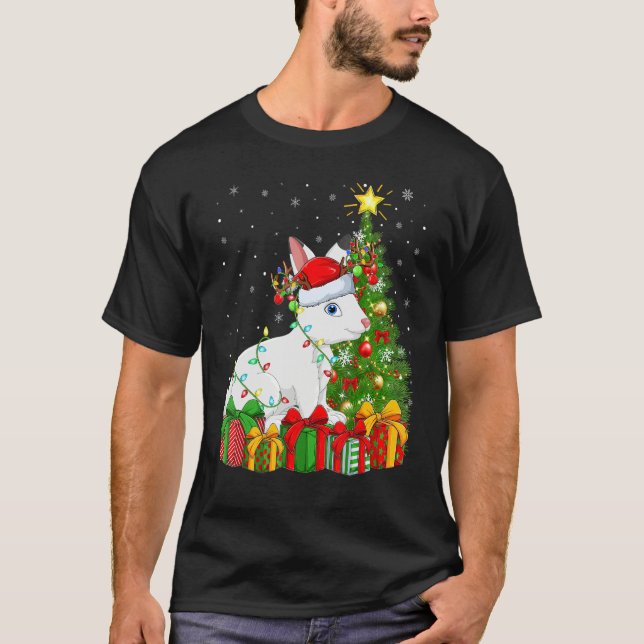 Camiseta Hare   Xmas Holiday Santa Hare Christmas Tree (Frente)