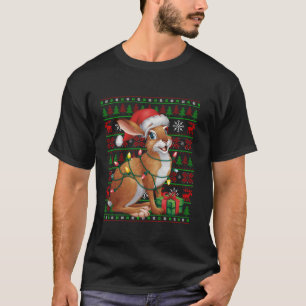 Camiseta Hare Xmas Luzes Ugly Santa Hat Hare Natal T S