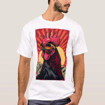 Harica Pobre Rooster 2D Ilustração T-shirt