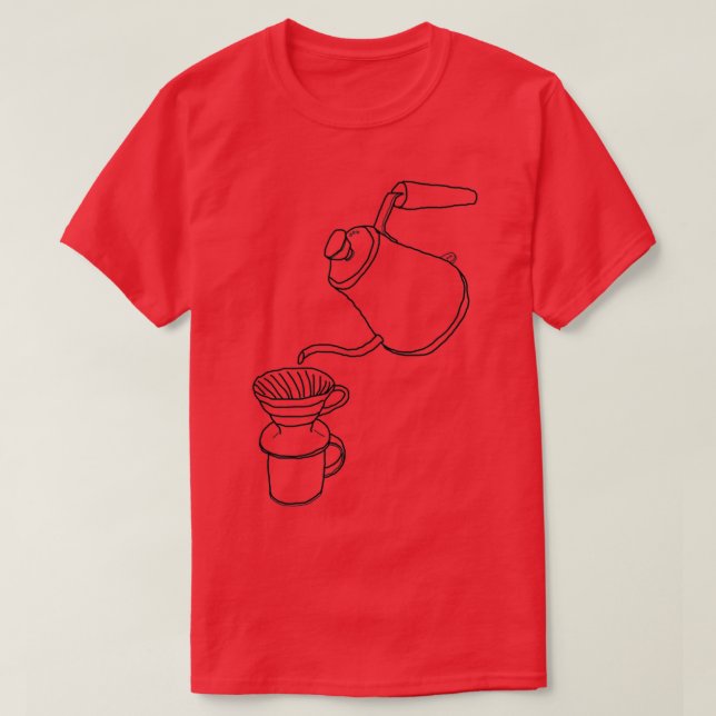 Camiseta Hario V60 Pourover Sketch  (Frente do Design)