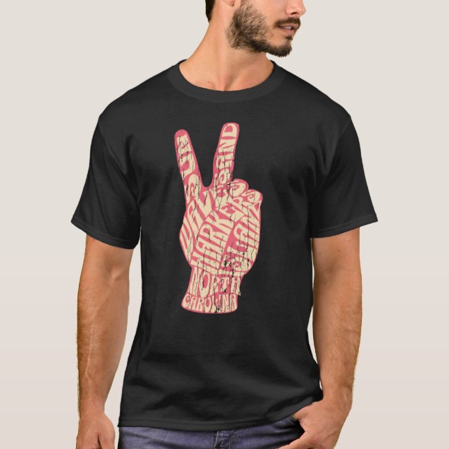 Camiseta Harkers Island NC Summertime Vacationing Peacesign (Frente)