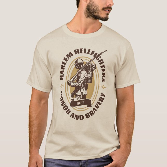 Camiseta Harlem Hellfighters - WW1 Infantry Regiment  (Frente)
