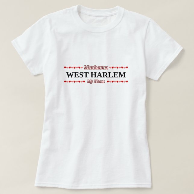 Camiseta HARLEM OCIDENTAL - minha casa - Manhattan, NYC (Frente do Design)