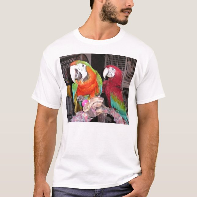 Camiseta Harlequin e escarlate dos Macaws (Frente)